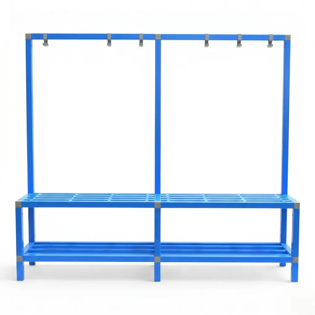 Banc combiné avec portemanteau en pvc pour piscine