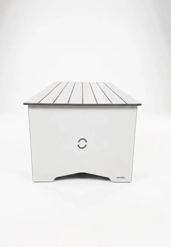 banc vestiaire en stratifié compact mobile blanc