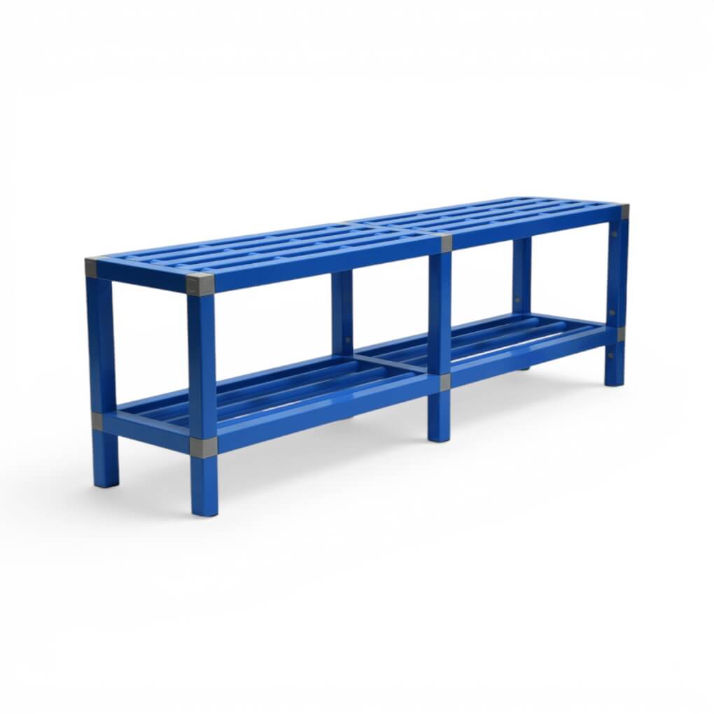 banc pvc piscine en tubes carrés bleus 150 ET 200 CM