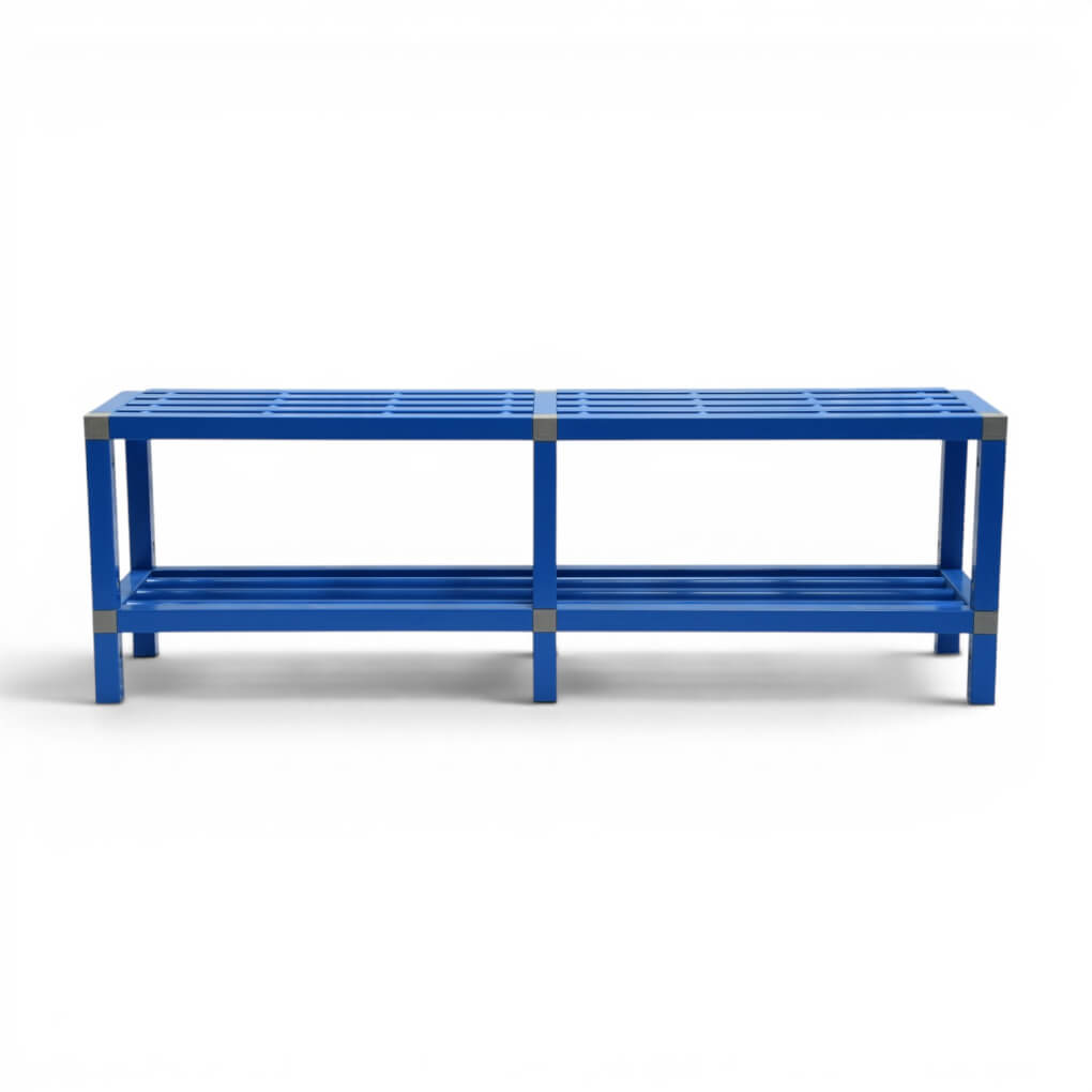 banc pvc piscine en tubes carrés bleus 150 ET 200 CM