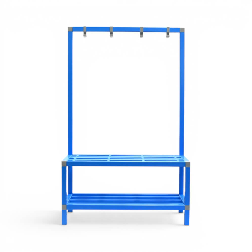 Banc combiné avec portemanteau en pvc pour piscine