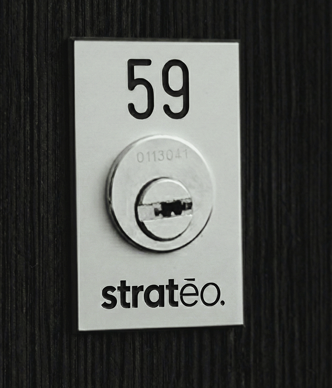 serrure de casier avec clé pour canon en laiton et plaque numérotée