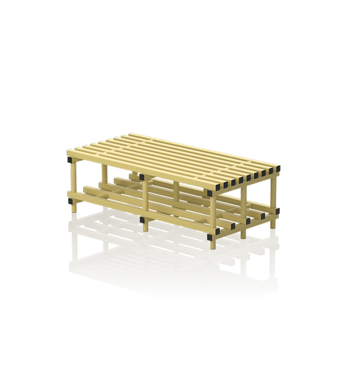 Banc double PVC  JAUNE