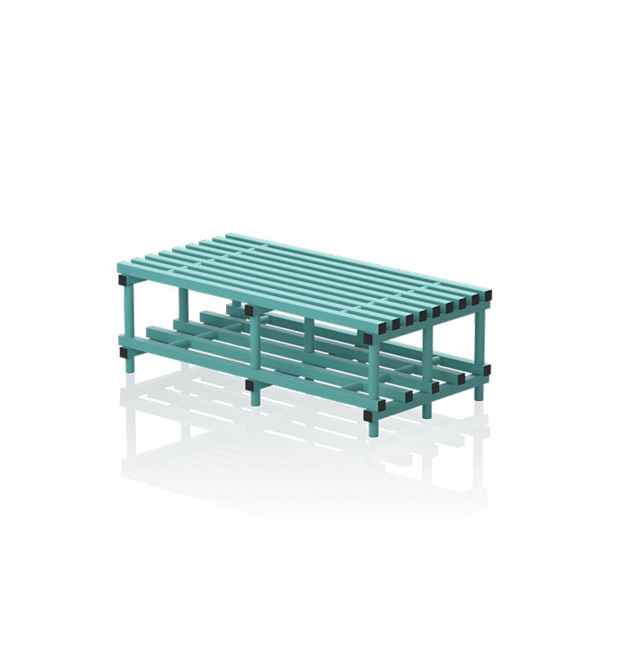 Banc double PVC  VERT