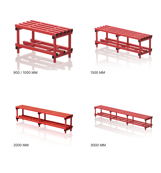 Banc simple PVC ROUGE