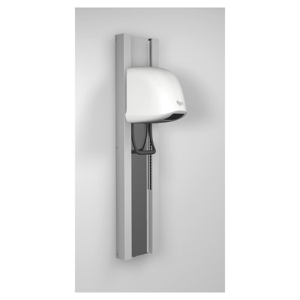 Seche cheveux beluga rez blanc sur rail gris avec miroir blanc 91.040