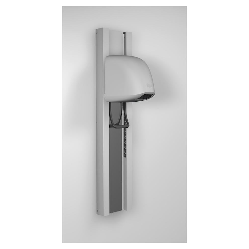 Seche cheveux beluga rez blanc sur rail gris avec miroir gris 91.041