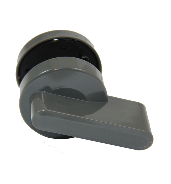 verrou de porte cabine nylon avec temoin gris fonce dos